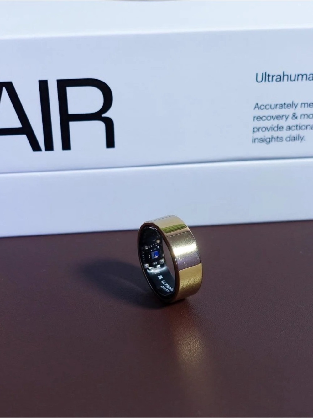 Ultrahuman Ring AIR Smart Ring, Bionic Gold, Size 7 with charger